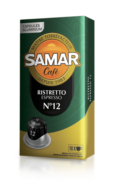 Café Ristretto Espresso N12 de la marque Samar, un café corsé et riche en saveurs pour les amateurs de café fort