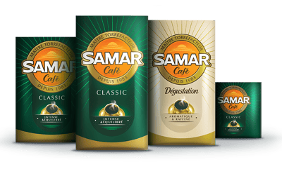 Produits de café Samar disponibles dans une variété de saveurs